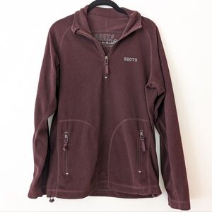 Roots Canada zip fleece in maroon size XS